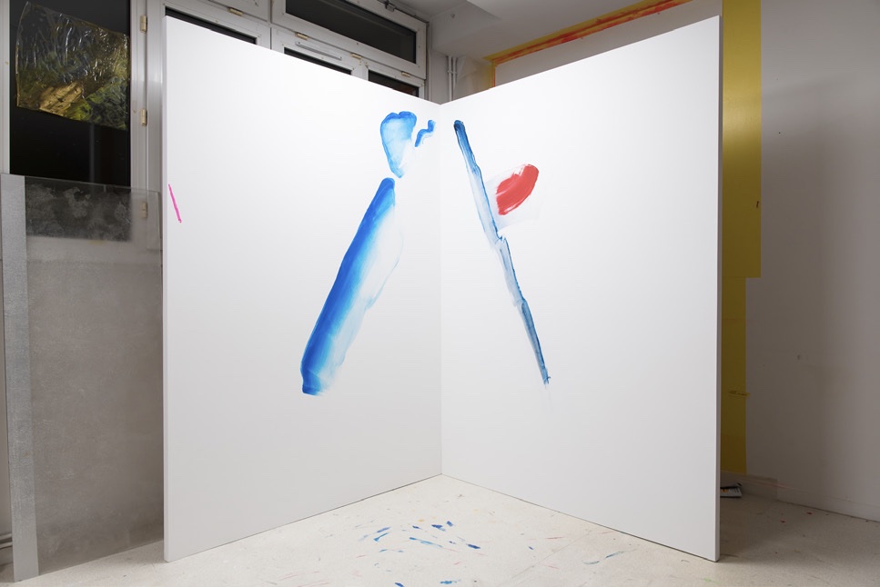 Hôjô Series II  (watercolor, acrylic and aluminum foil on canvas 210 x 151.5 cm each, diptych 2019)